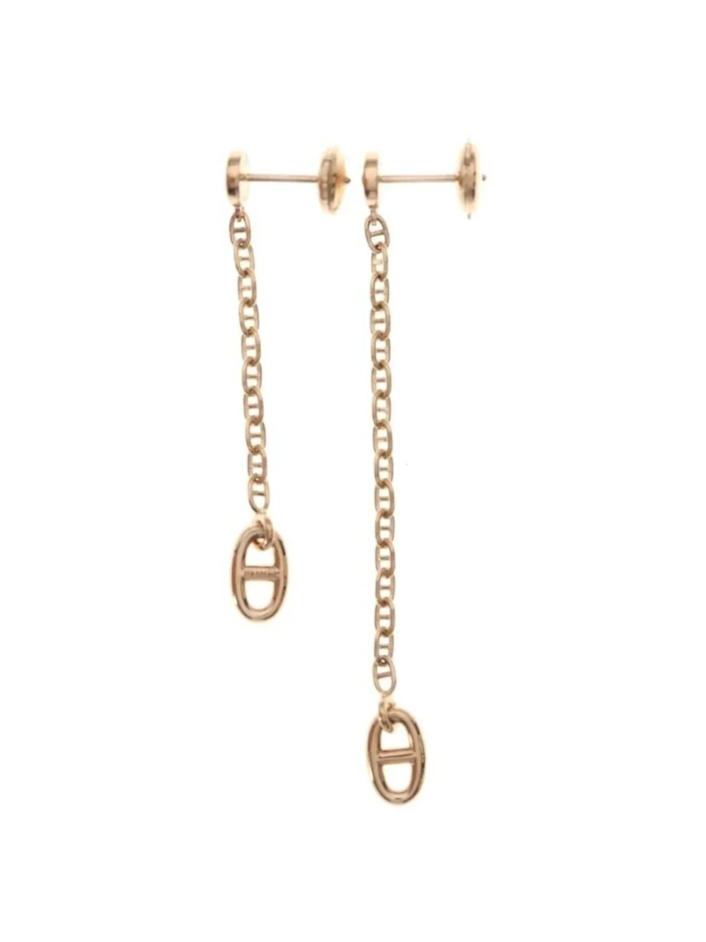 Hermes Chaine D'ancre Farandole Earrings Pink Gold